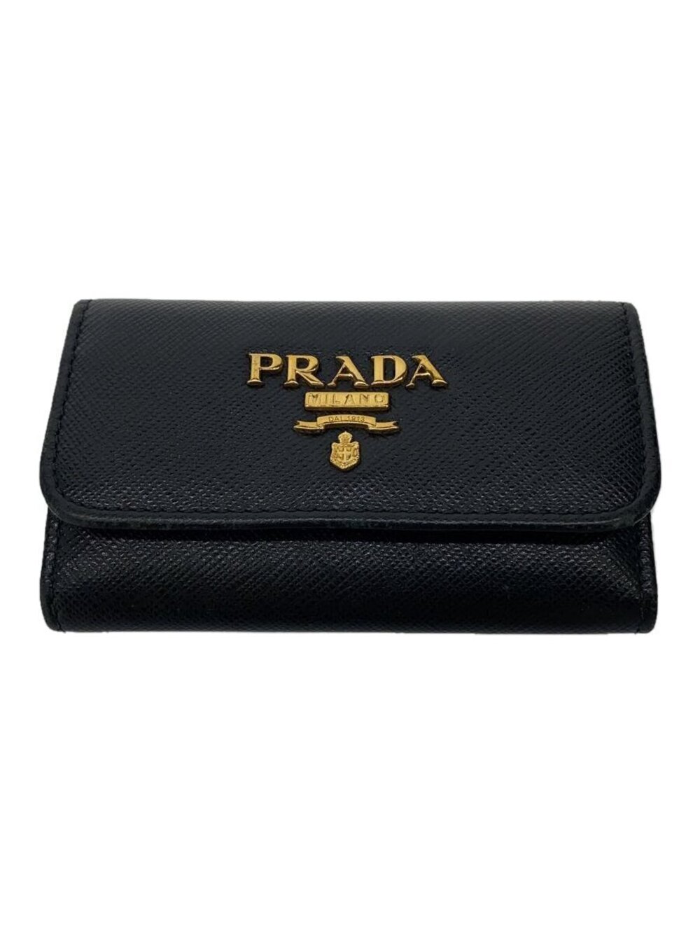 Prada Key Case Wallet Leather Black